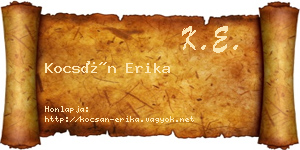 Kocsán Erika névjegykártya