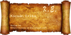 Kocsán Erika névjegykártya